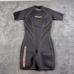 Black Henderson Wet Suit Scuba Surf Gear Shorts Short Sleeve 2 MM, Size 10